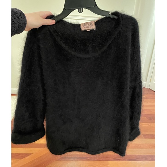 Juicy Couture Sweaters - Vintage Juicy Couture Furry Black Oversized Sweater $125 One Size